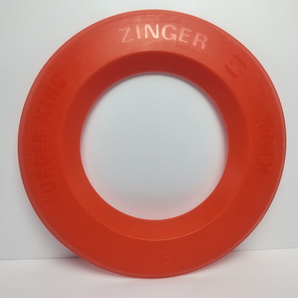 Burger King Where Kids Are King Vtg Red Flying Zinger Ring Toy  Disc USA 7.5"